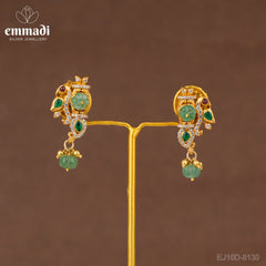 Shreya's CZ Green Hangings: Exquisite Indian-inspired Jewelry Collection