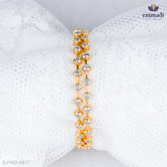 Veena Elegance: White Stone Bangles