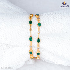 Akshita's Exquisite Green Stone Bangles