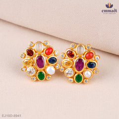 Arpana Exquisite Navrathan Stone Studs