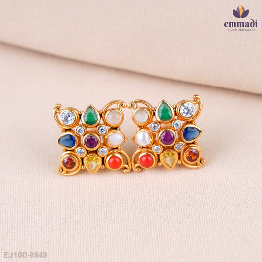 Charvi Exquisite Navrathan Stone Studs
