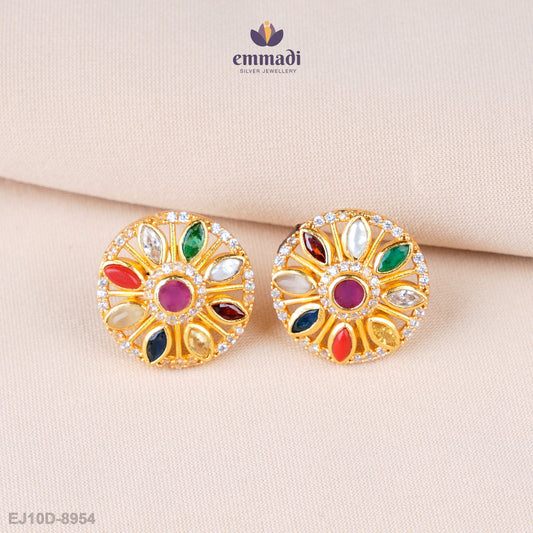 Divyanshi Exquisite Navrathan Stone Studs