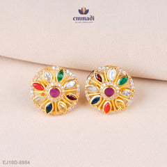 Divyanshi Exquisite Navrathan Stone Studs