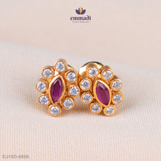 Eshani Elegant Red Stone Studs