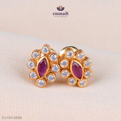 Eshani Elegant Red Stone Studs