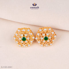 Harita Green Stone Studs: Timeless Elegance
