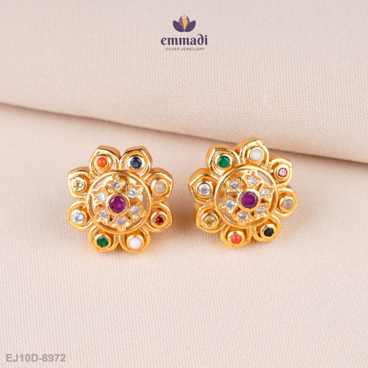 Hima Stunning Navrathan Stone Studs