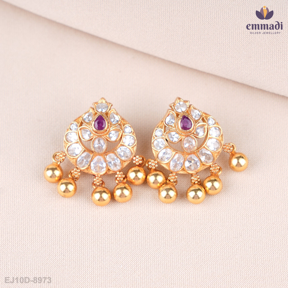 Hira Radiant Red Studs Stone Jewelry