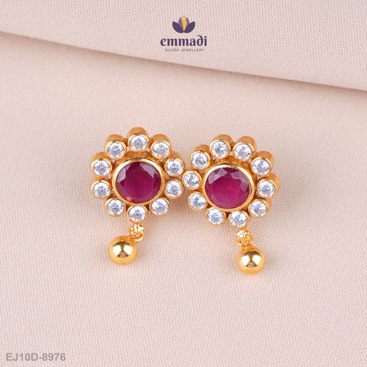 Kalyana Radiant Red Stone Studs