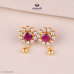 Kalyana Radiant Red Stone Studs
