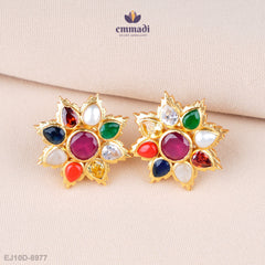 Kamya Stunning Navrathan Stone Studs