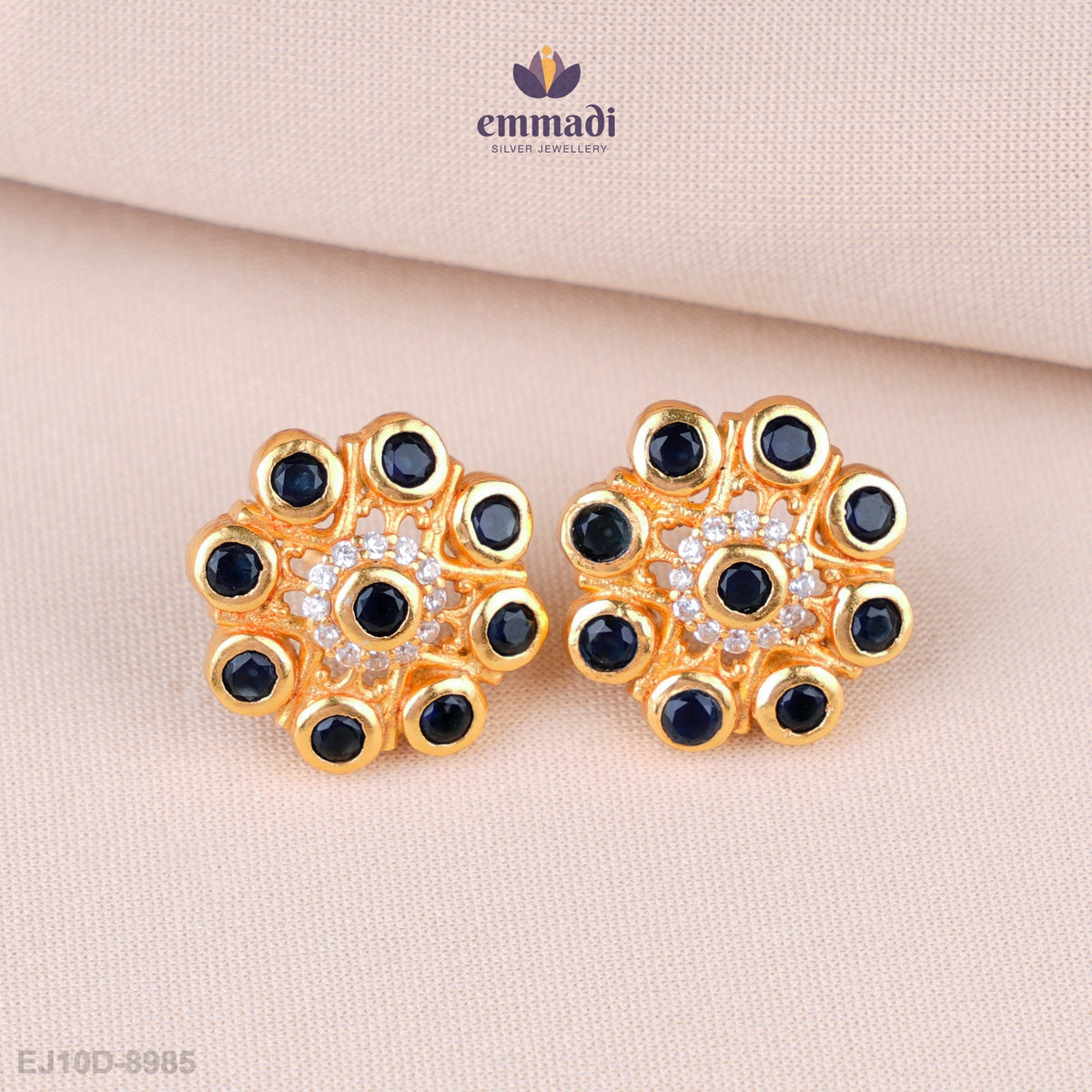 Kanika Elegant Black Stone Studs