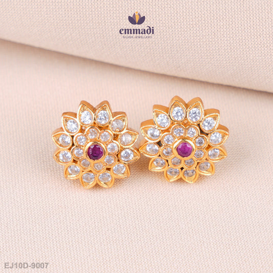 Manika Radiant Red Stone Studs