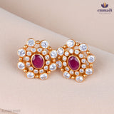 Neeti Elegant Red Stone Studs