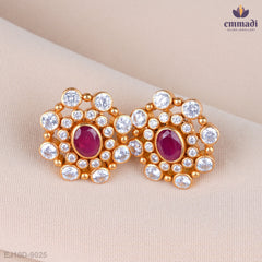Neeti Elegant Red Stone Studs