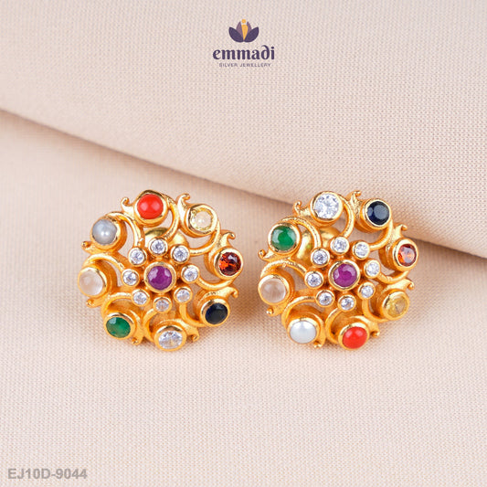 Pankhuri Radiant Navrathan Stone Studs
