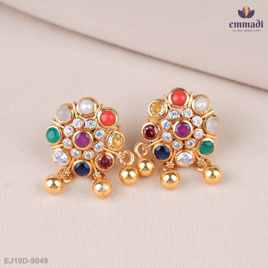 Parul Exquisite Navrathan Stone Studs