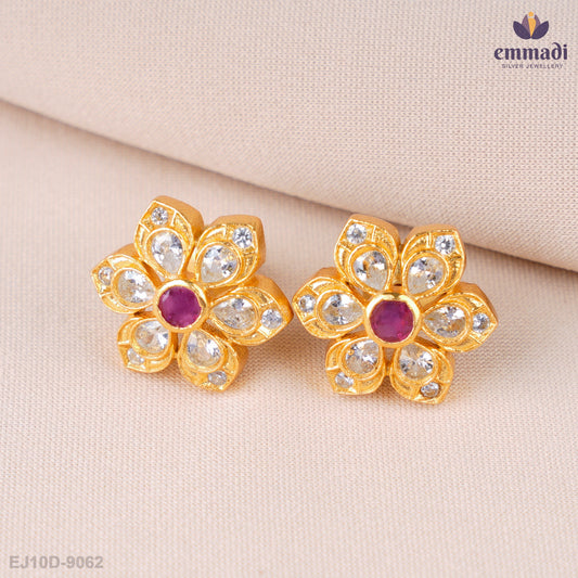 Rajeshwari Exquisite Red Stone Studs