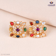 Ranya Radiant Navrathan Stone Studs