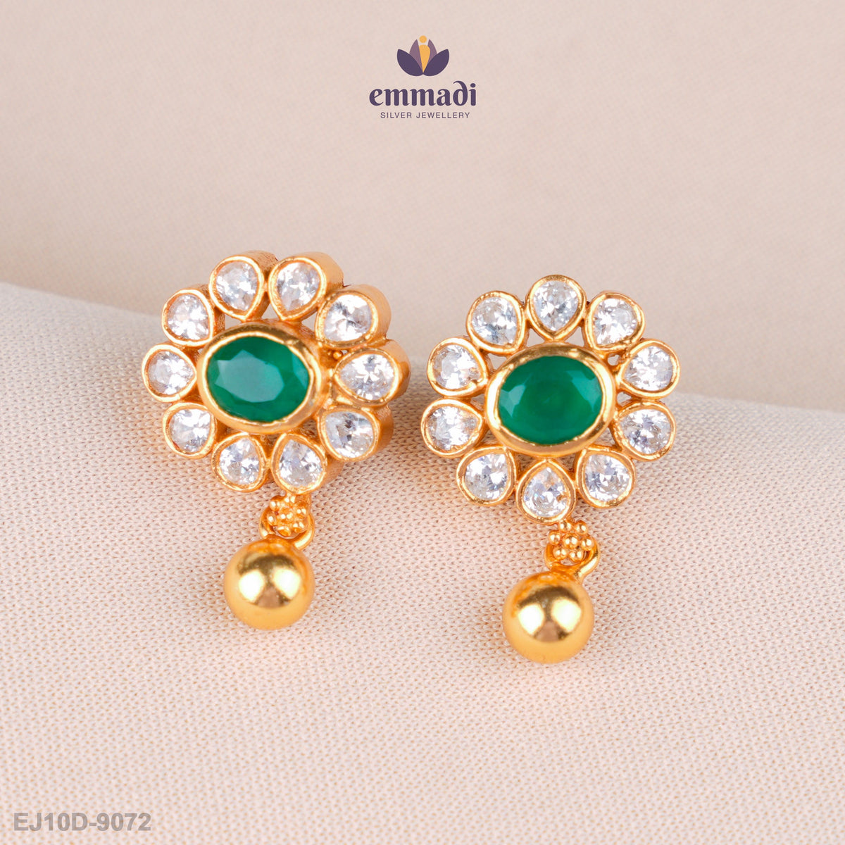 Reeva Exquisite Green Stone Studs