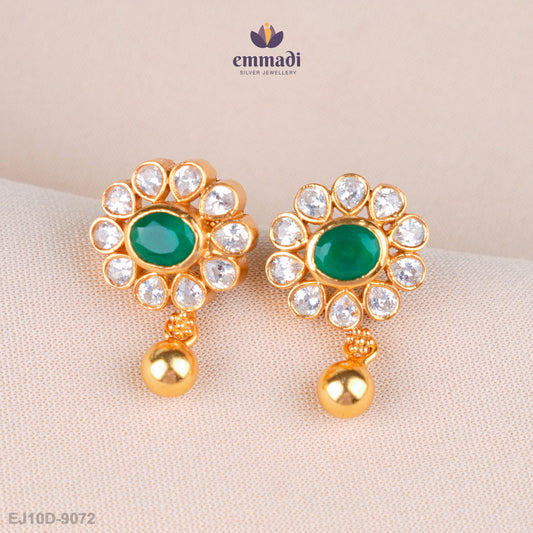 Reeva Exquisite Green Stone Studs