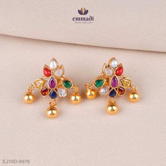 Saanvika Stunning Navrathan Stone Studs