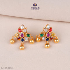 Saanvika Stunning Navrathan Stone Studs