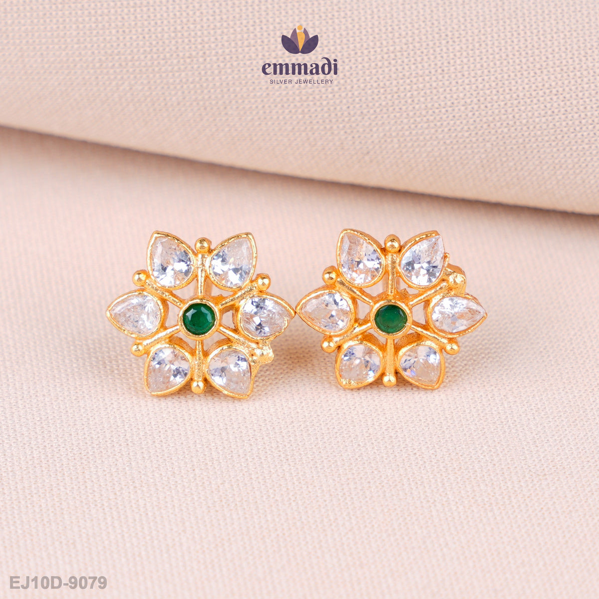 Saisha Exquisite Green Stone Studs