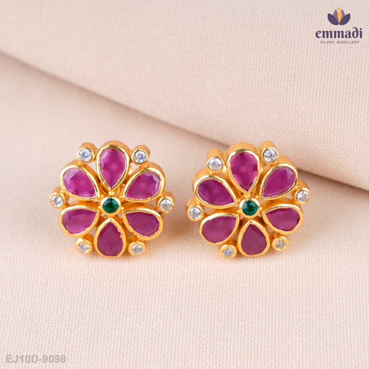 Shreeya Elegant Red Stone Studs