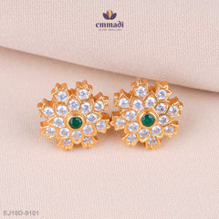 Sohini Radiant Green Stone Studs