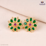 Stuti Exquisite Green Stone Studs