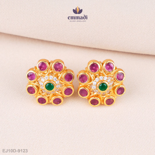 Varuni Elegant Red Stone Studs