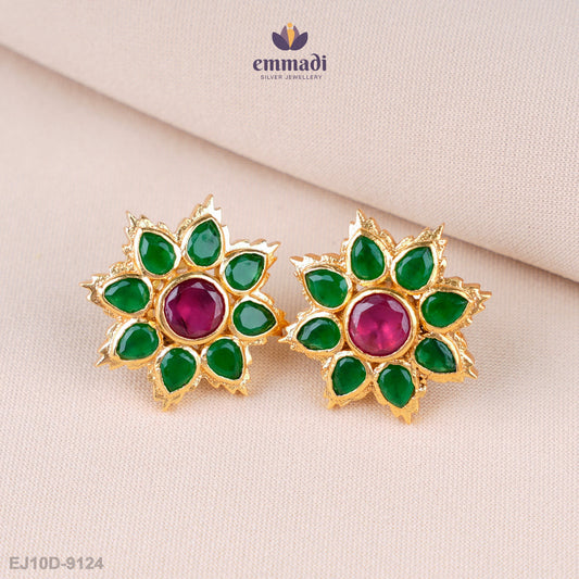 Yashica Elegant Green Stone Studs
