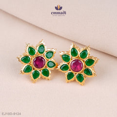 Yashica Elegant Green Stone Studs