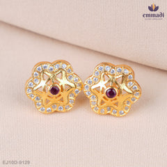 Aarohi Stunning Red Stone Studs