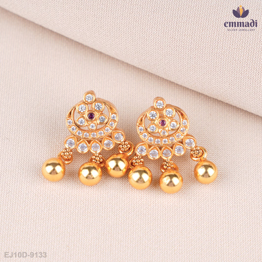 Aishani Radiant Red Stone Studs