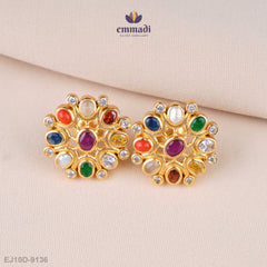 Amarja Radiant Navrathan Stone Studs