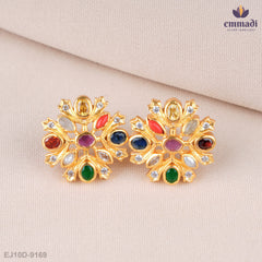 Charu Elegant Navrathan Stone Studs