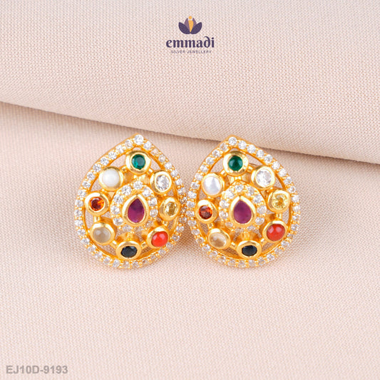 Malavika's Exquisite Navrathan Stone Studs