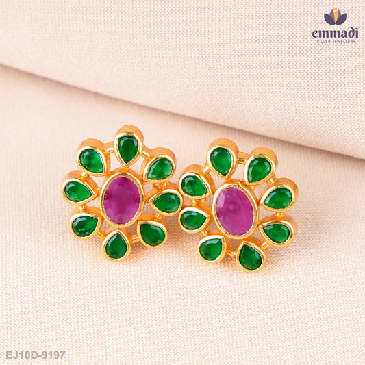 Natasha's Exquisite Green Stone Studs