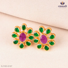 Natasha's Exquisite Green Stone Studs