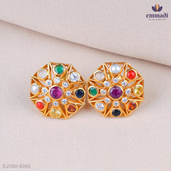 Pavani Exquisite Navrathan Stone Studs