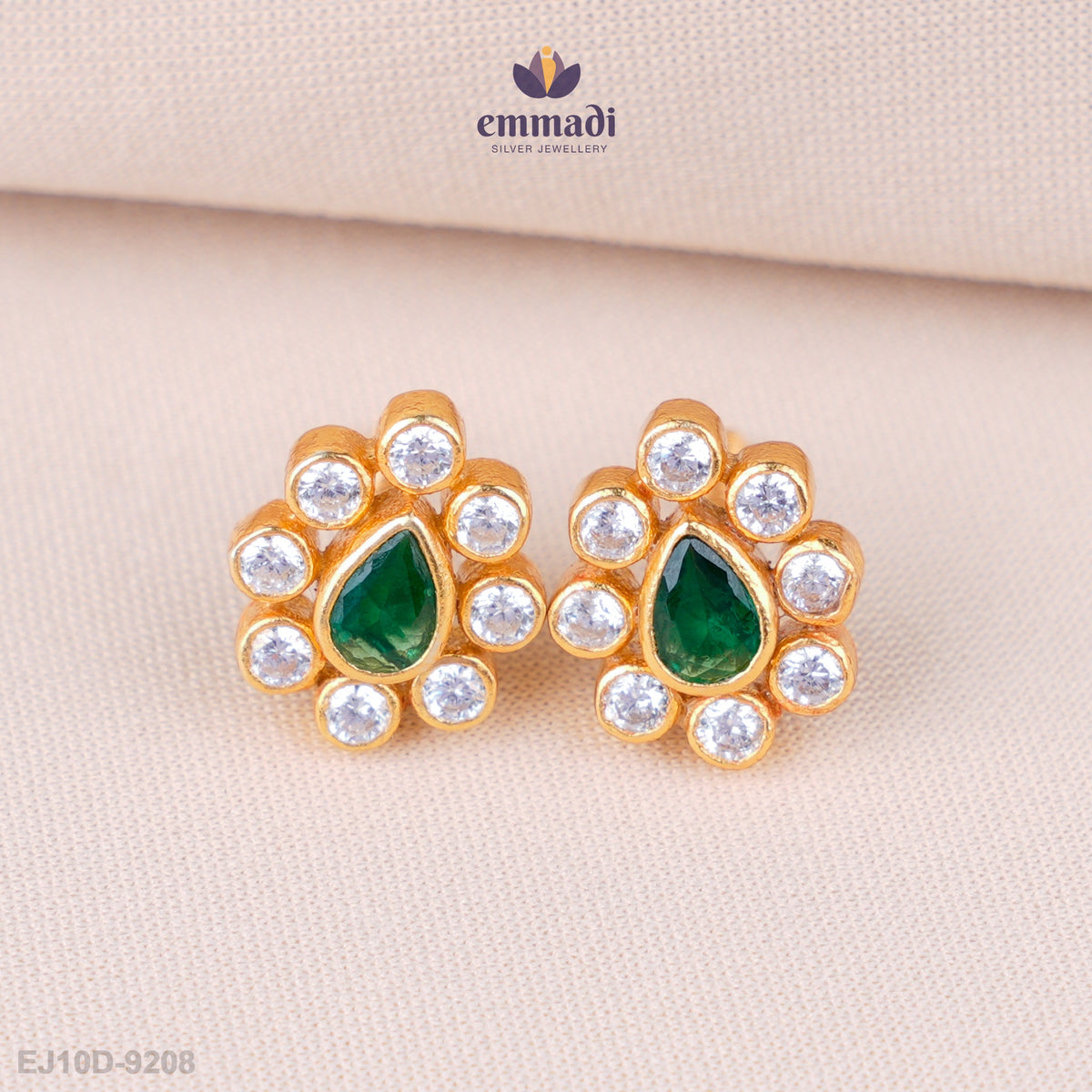Radha’s Radiant Green Stone Studs
