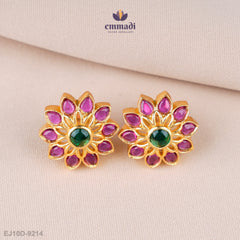 Samriddhi Radiant Red Stone Studs