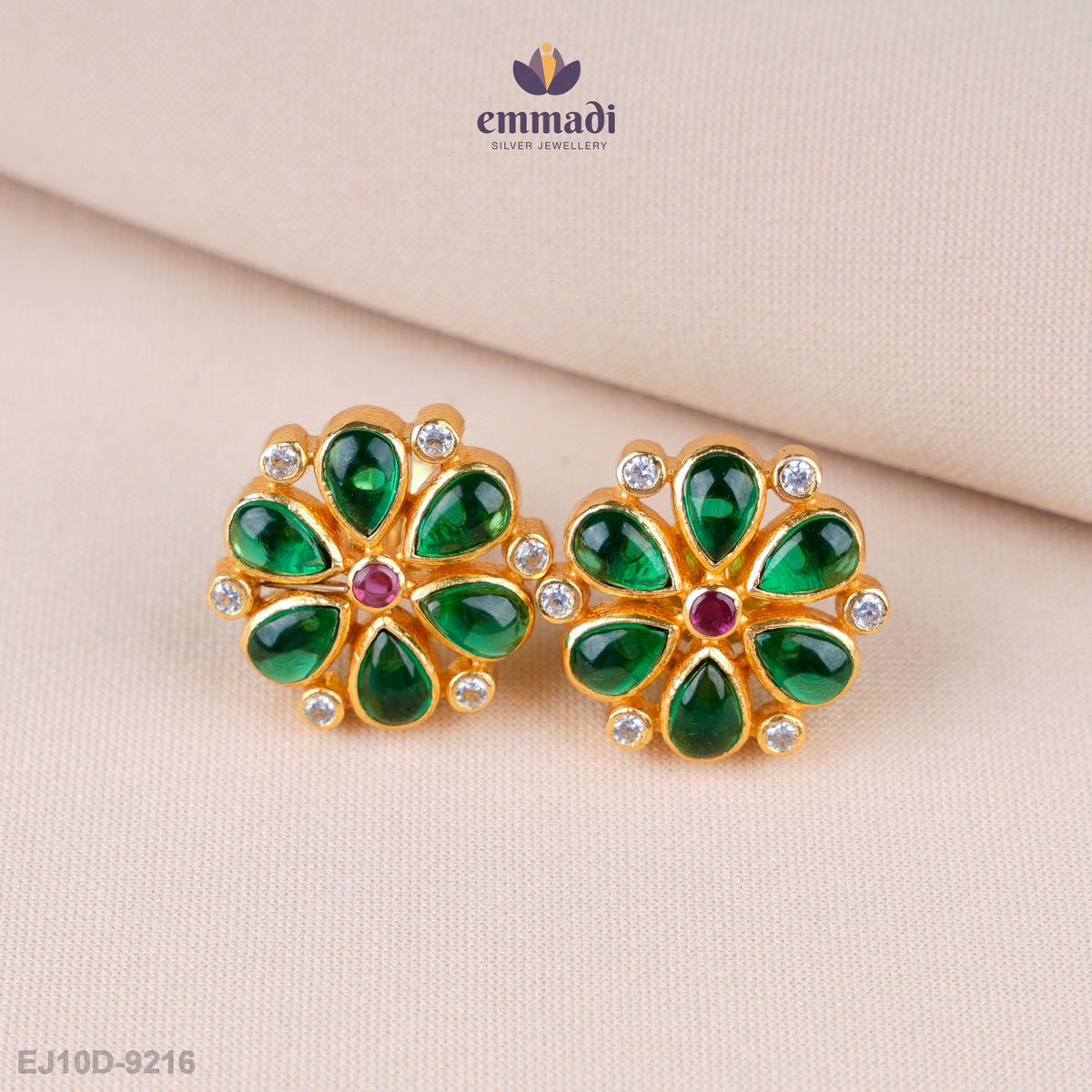 Sana Elegant Green Stone Studs