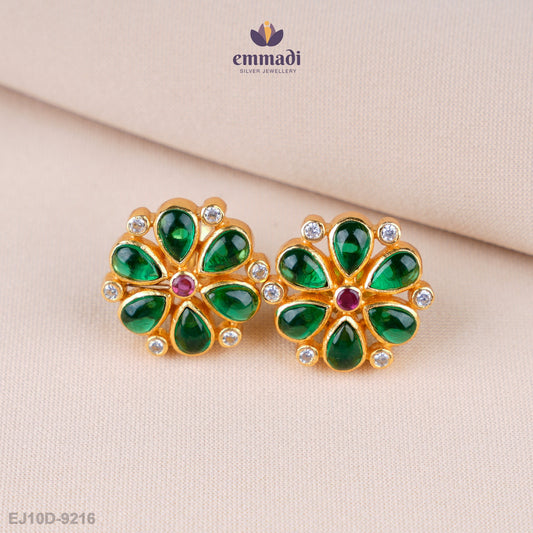 Sana Elegant Green Stone Studs