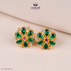Sana Elegant Green Stone Studs