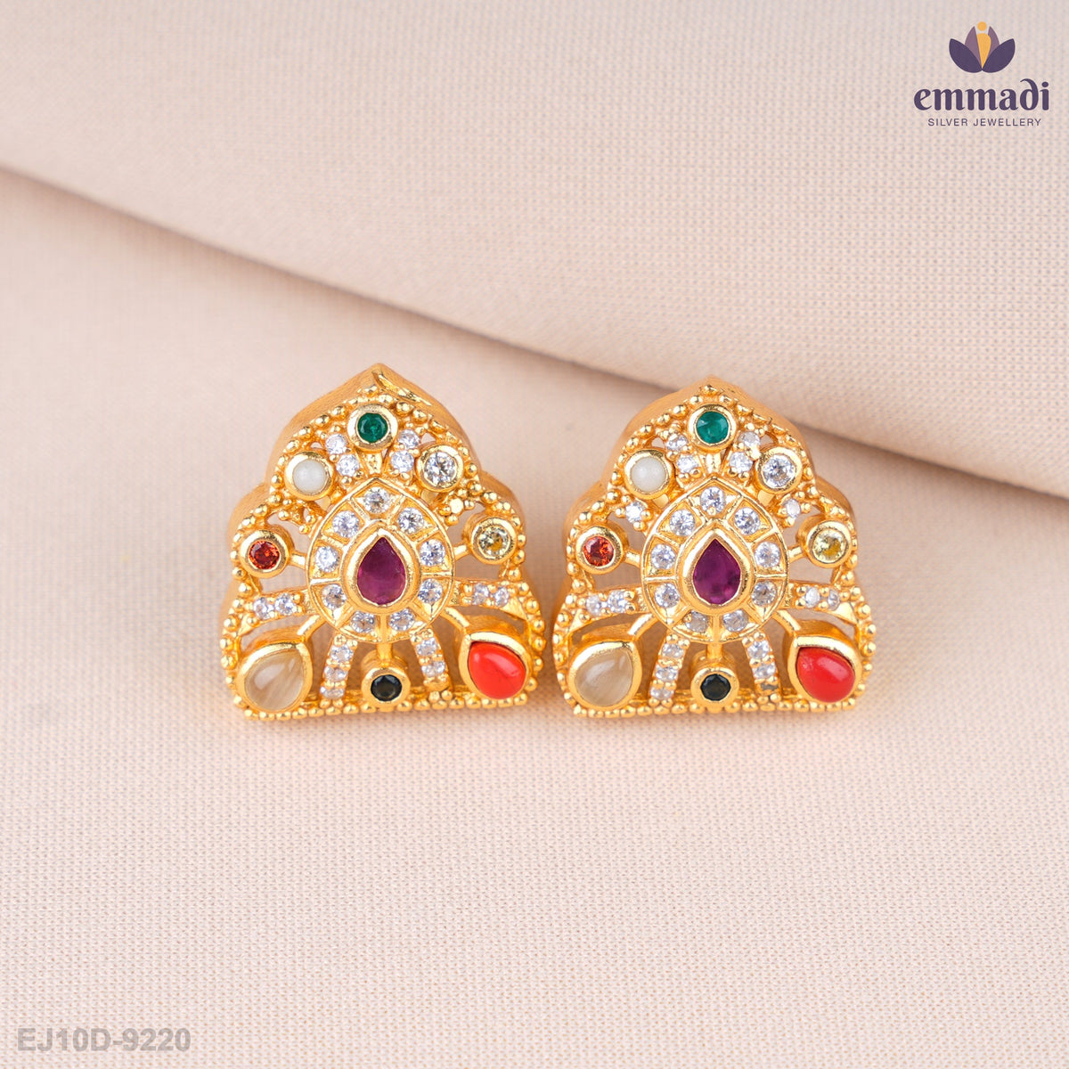 Sanskriti Exquisite Navrathan Stone Studs