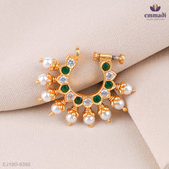 Lila Radiance: Green Nose Pin Jewelry