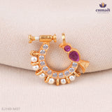 Megha Radiant Red Stone Nose Pin